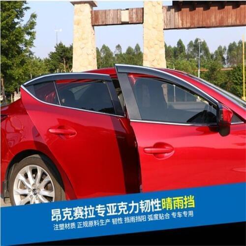 For MAZDA 3 AXELA Sedan 2014 2015 2016 Window Visor Vent Shades Sun Rain Deflector Guard Awnings Car Styling Accessories