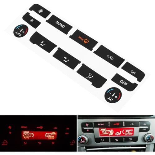 A Set Black Car Air Condition AC Climate Control Button Repair Sticker Decal For Ford S-Max/ For Mondeo Fix Ugly Button