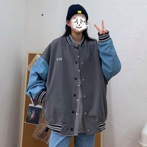 2021 New Spring Korean Retro Wild Loose Tooling Hit Color Jacket Baseball Uniform Jacket Men and Women Trend