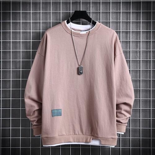 Spring and Autumn 2020 Mens New Leisure Pure Colour Long Sleeve with Loose Temperament