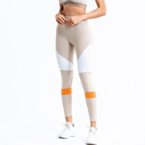 New sports fitness women high waist tight buttocks contrast color splicing design hip yoga pants quick dry sports pants