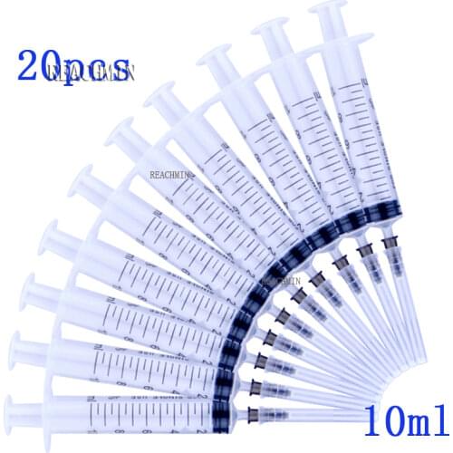 20pcs 10ml Disposable Plastic Veterinary Syringe With Needles For Pet Farm Animal Cat Dog Pig Cattle Sheep Horses