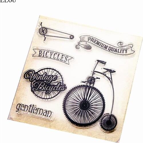 PANFELOU Retro bicycle Transparent Silicone Rubber Clear Stamps cartoon for Scrapbooking/DIY Easter wedding album
