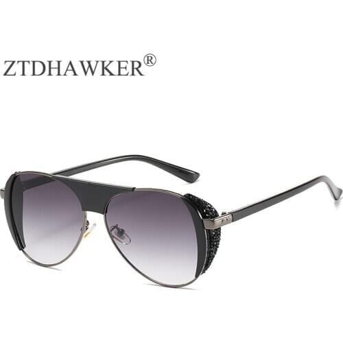 Punk Big Frame Sunglasses Fashion Men and Women Wild Frog Mirror Thick Edge Diamond Luxury Eyeglasses