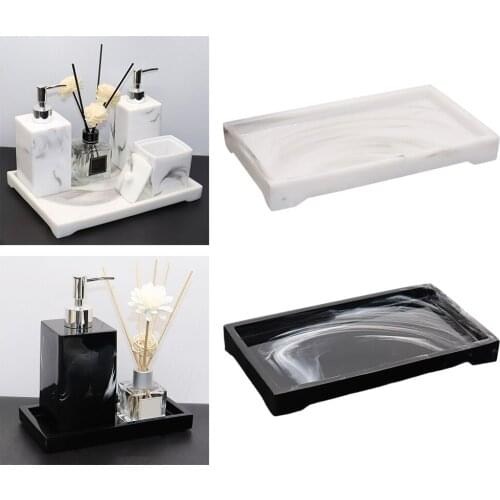 Toilet Vanity Tray Luxury Resin Handmade Bathtub Tray w/ Leg Plate for Soap