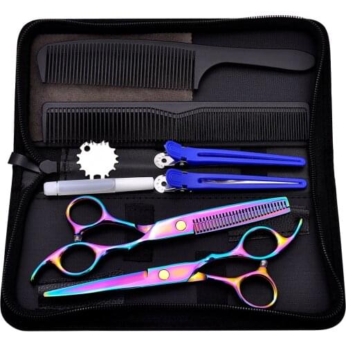 6.5'' Hair Scissors Professional Hairdressing Salon Hair Cutting Flat Thinning Shear Barber Scissor Haircut Razor Set
