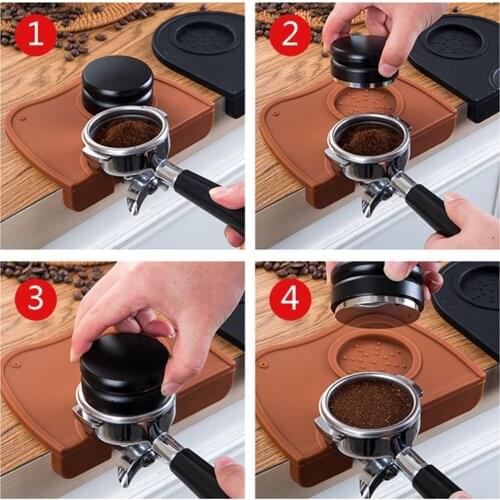 Anti-skid Coffee Tamper Mat Espresso Pad Coffee Tamping Holder Tampers Rubber Corner Pad Silicone Coffeeware Tamping Mat