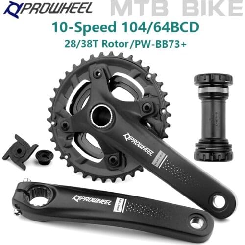 PROWHEEL Mountain Bike Crankset 2*10S 9S 11S 170mm Crank 28-38T Crankset Bottom Bracket BB73+ Mountain Bike Parts