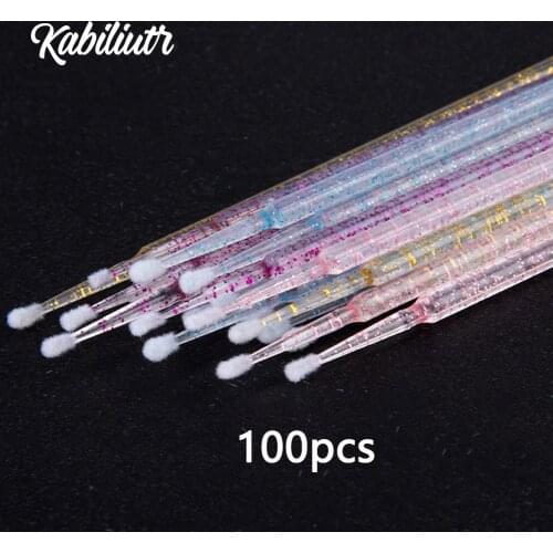 100Pc/bag Crystal Disposable MicroBrush Eyelashes Extension Individual Lash Removing Swab Micro Brush For Eyelash Extension Tool