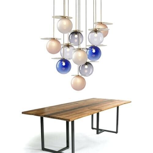 Nordic Ball Glass Pendant Lights Restaurant Modern Bar Bedroom Dining Room Store Color lamps Staircase Hanging Lights Lighting