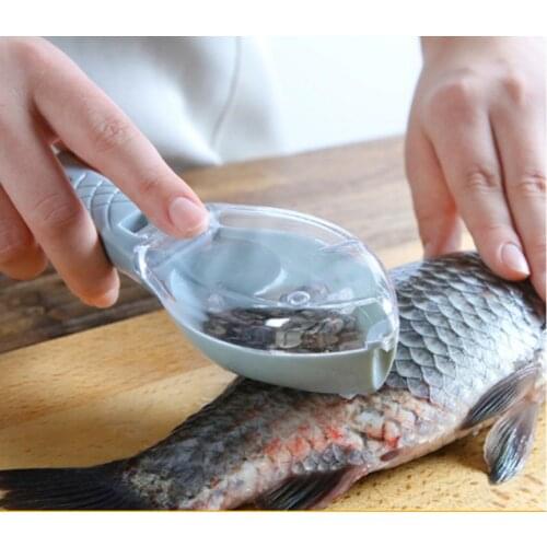 Fish Scales Graters Scraper Fish Cleaning Tool Scraping Scales Device with Cover Home Kitchen Cooking Fishing Tool KitchenGadget