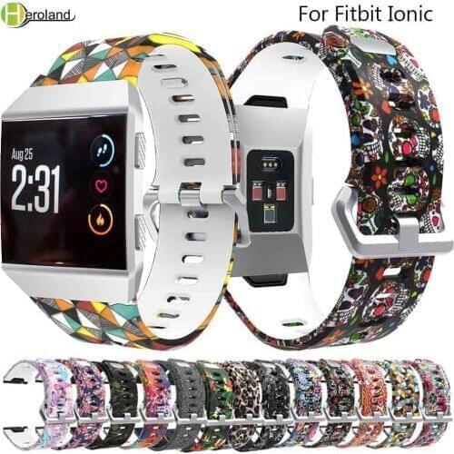 Pattern Silicone Watch strap for Fitbit Ionic smart Watches band Fitness Replacement Wristband Bracelet Colorful hot sale