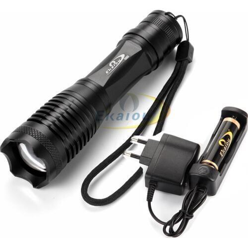 T6 LED Flashlight Zoomable Led flashlight Camping flashlight +18650 4000MAH Battery+Charger