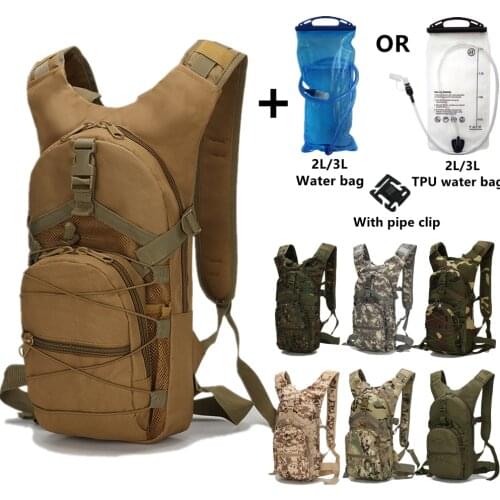 15L Molle Tactical Backpack With Water Bag Military Hiking Bicycle Backpacks Outdoor Sports Cycling Climbing Camping Bag