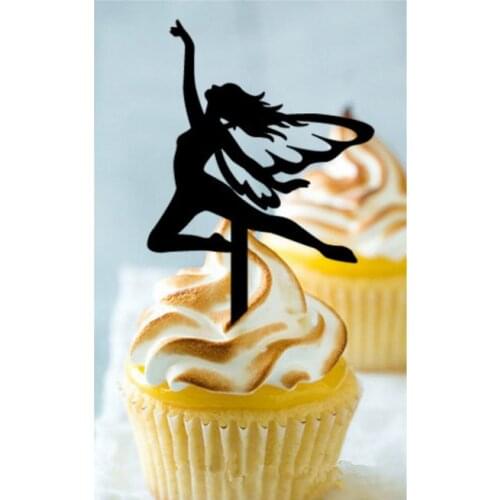 "Angel"I can fly cupcake topper, acrylic cupcake topper for Wedding & Engagement cake Decoration with free shipping 24pcs/lot