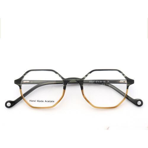 Ultralight Hexagon Glasses Frame Handmade Myopia Eyewear Clear Lens Optical Glasses Transparent Eyeglasses Acetate Spectacles