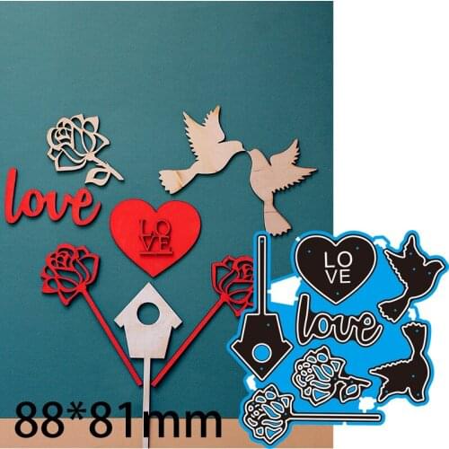 Cutting Dies Love Birds and House New for Decoration Scrapbooking Stencil Paper Craft Album Template Dies 88*81mm