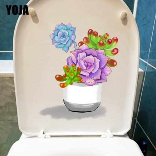 YOJA 18.9X23CM Cute Flesh Cartoon Plant Kids Room Wall Stickers Mural Home WC Toilet Decoration T1-1303