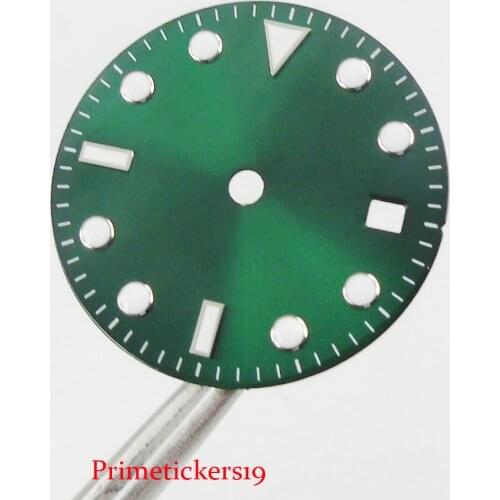 Green 28.5mm Sterile Watch Dial with Date Window Fit MIYOTA Movement