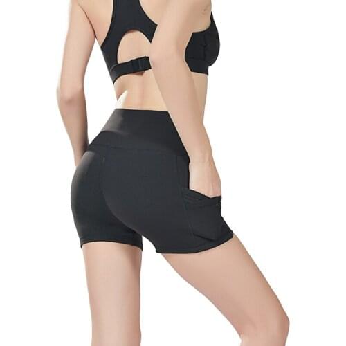 Fitness-Training Summer Women Plus Size Tight High Waist Peach Hip Lift Breathable Stretchy Yoga Shorts With Pockets DK2279