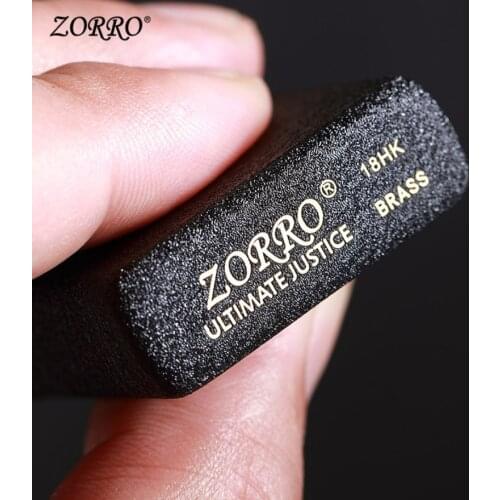 Zorro Black sand resistant slip and wear Kerosene gasoline petroleum oil lighter Cool Creative Portable men gadget (No fuel)