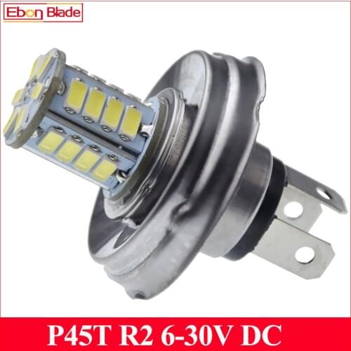1Pcs P45T R2 LED Motorcycle Headlight Bulb 6V 12V DC White 6000K Tractor Light Scooter Moto Motobike Moped ATV Front Head Lamp
