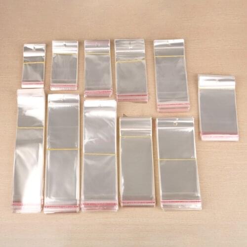 100pcs Multi-size Transparent OPP Bags Self Adhesive Seal Resealable Cellophane Poly Bags For Jewelry Packaging