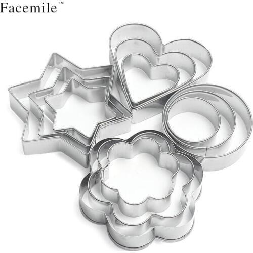 12Pcs/set Stainless Steel Cake Cookie Biscuit Egg Fondant Mold Sugarcraft Cutter Cake Tools DIY 01038 Gift