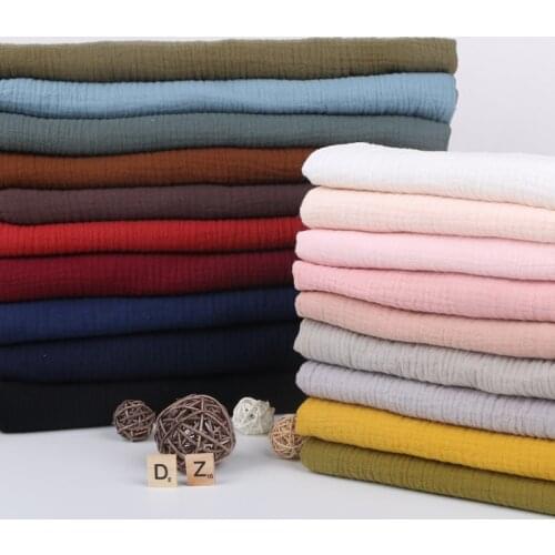 135cm x50cm High Quality Soft Thin Double Crepe Texture Cotton Fabric, Make Shirt, Dress, Underwear, Pajamas Cloth 160g/m
