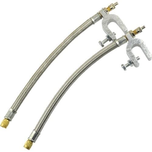 2pcs 10" Braided Stainless Steel Dual Tire Valve Stem Extensions RV Trailer