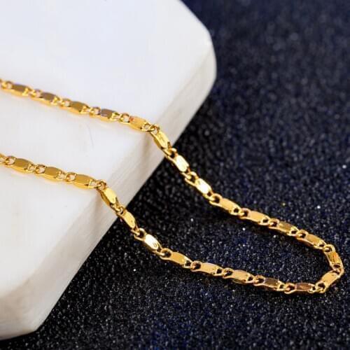 2018 Hot sale chain S925 Silver color 1 pcs 2 mm 16-30 inch Smooth necklace, for men gold necklace Silver color necklace N24-1