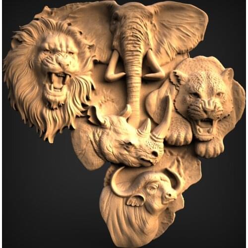 Animal 3d model STL relief for CNC Router STL format Artcam Aspire - Animal Bas Relief