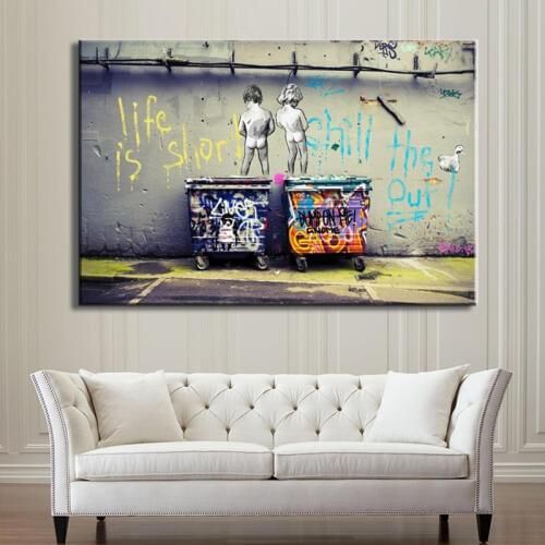 5d Full diamond painting Banksy Graffiti Art Abstract Canvas Painting Posters "Life Is Short Chill The Duck Out" Art Home Decor