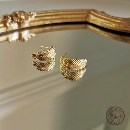 925 Sterling Silver Creative Snakeskin Pattern Stud Earrings Women Trendy Personality Party Jewelry Accessories Girlfriend Gifts