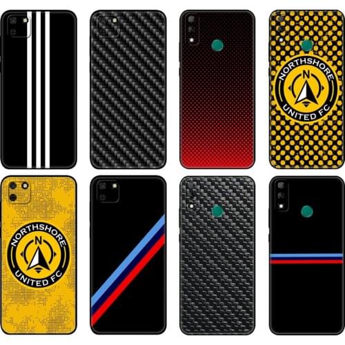 Black tpu Case For Huawei Y9S Y6S Y8S Y5P Y7P Y8P Case For Huawei Y5 lite Prime 2018 Y6 2019 Cover Car Carbon Fibre Print