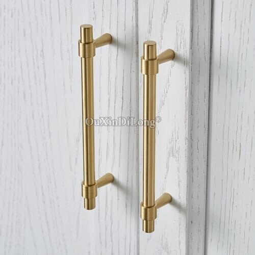 Elegant Luxury 10PCS European Solid Brass Cabinet Door Handles Cupboard Wardrobe Kitchen Wine Cabinet Pulls Handles & Knobs