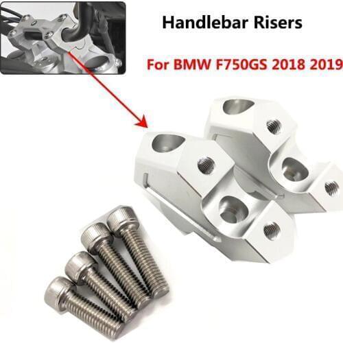 F750GS 22mm Handlebar Risers Clamp Height up also Backward Extend Adapters with Bolts For BMW F750GS F750 GS 2018 2019