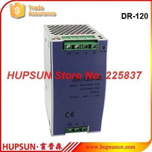 DR-120 fonte DIN Rail source 12v 10a 120w 220vAC to DC 24v 5a 48v industrial power supply LED driver transformador