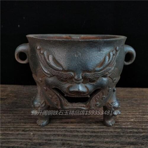 Rare Old Qing Dynasty(810-927) Collection Iron stove brazier old-fashioned charcoal stove , hot water grill,Free shipping