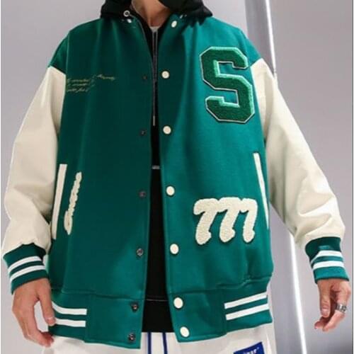 2021 new American letter embroidery jackets coats street hip-hop stitching baseball uniform couple large size loose retro jacket