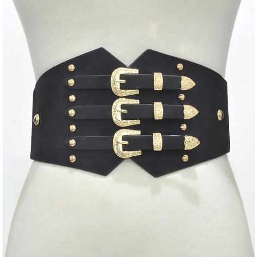 Fashion Female belts retro decorative pattern buttonhead suede belt Waist Seal Elegant Elastic Slim High Quality dress waistband