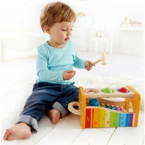 Newest arrival Baby Girls Boys Musical Instruments Wood Pound and Tap Bench Hammer Ball Xylophone Kids Educational Toys