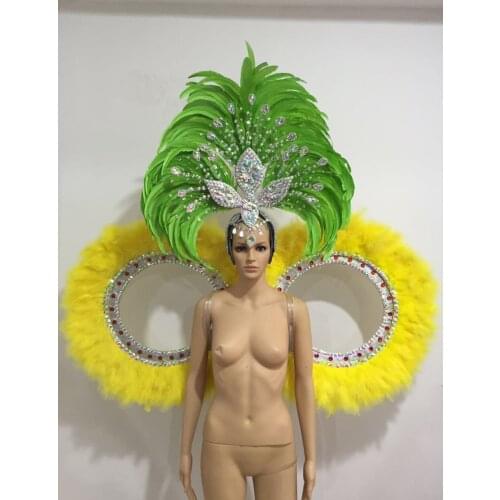 Feather clothing Stage performance catwalk carnival Headdress flower pubs party Mens wear womens clothing