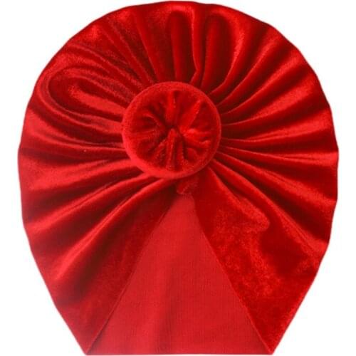 Autumn Winter Velvet Hat For Baby Stretch Turban Knot Head Wrap India Cap Beanies Snail Dodut Newborn Hair Accessories Bandana