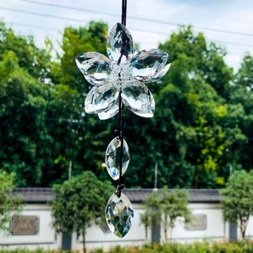 Simple and Creative Car Pendant Flower Crystal Lady Interior Accessories Pendant Car Pendant Car Interior Valentines Day Gift