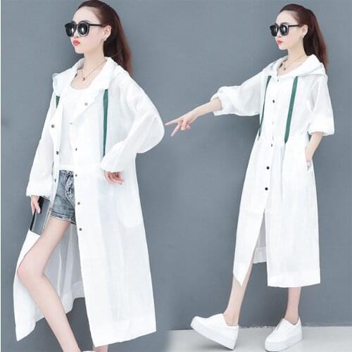 Casual Sun Protection Clothing Womens Mid-Length Anti-Ultraviolet 2021 Summer New Style Loose BF Sun Protection Shirt Coat L412