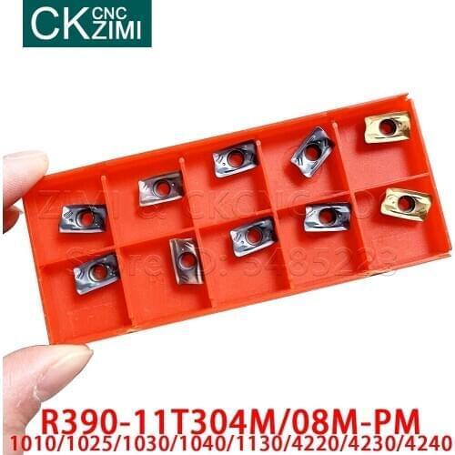R390-11T304M-PM R390-11T308M-PM 1010 1025 1030 1040 1130 4220 4230 4240 carbide milling inserts cutter CNC milling cutting tools