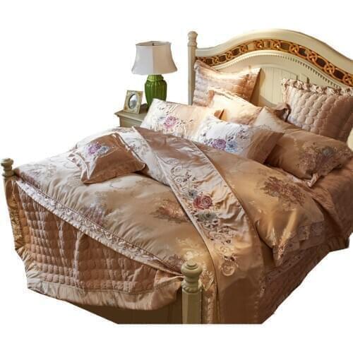 Luxury Silk Four-Piece Set High-Grade Cotton Satin Quilt Cover Ten-Piece Set comforter bedding sets king bedding set cotton