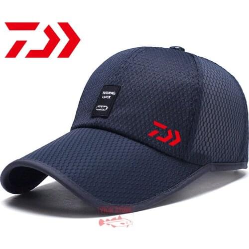 DAIWA Fishing Hat Mens Casual Outdoor Sun Protection Sunshade Fishing Hat Sports Breathable Hiking Riding Hat Baseball Cap