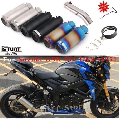Motorcycle Exhaust Pipe Modified 51mm Muffler Escape Middle Link Pipe For Suzuki GSR 750 GSXS750 GSX-S750 2018 2019 2020 Years